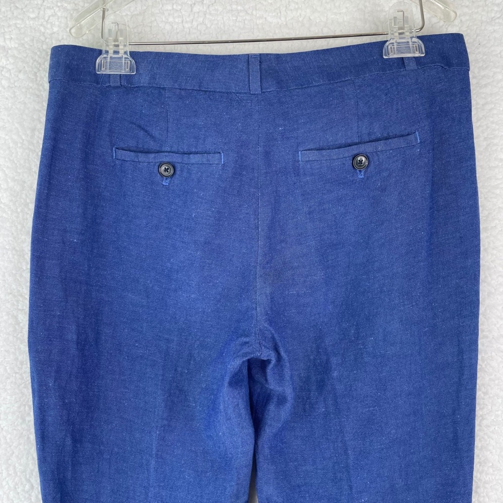 Banana Republic Avery Blue Linen Blend Ankle Pants Womens 6 Cobalt Slim Career - Picture 5 of 12